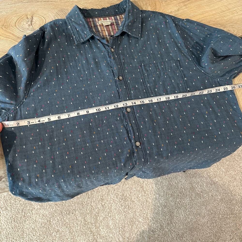 Carbon2cobalt Button Down Confetti Print Long Sle… - image 8